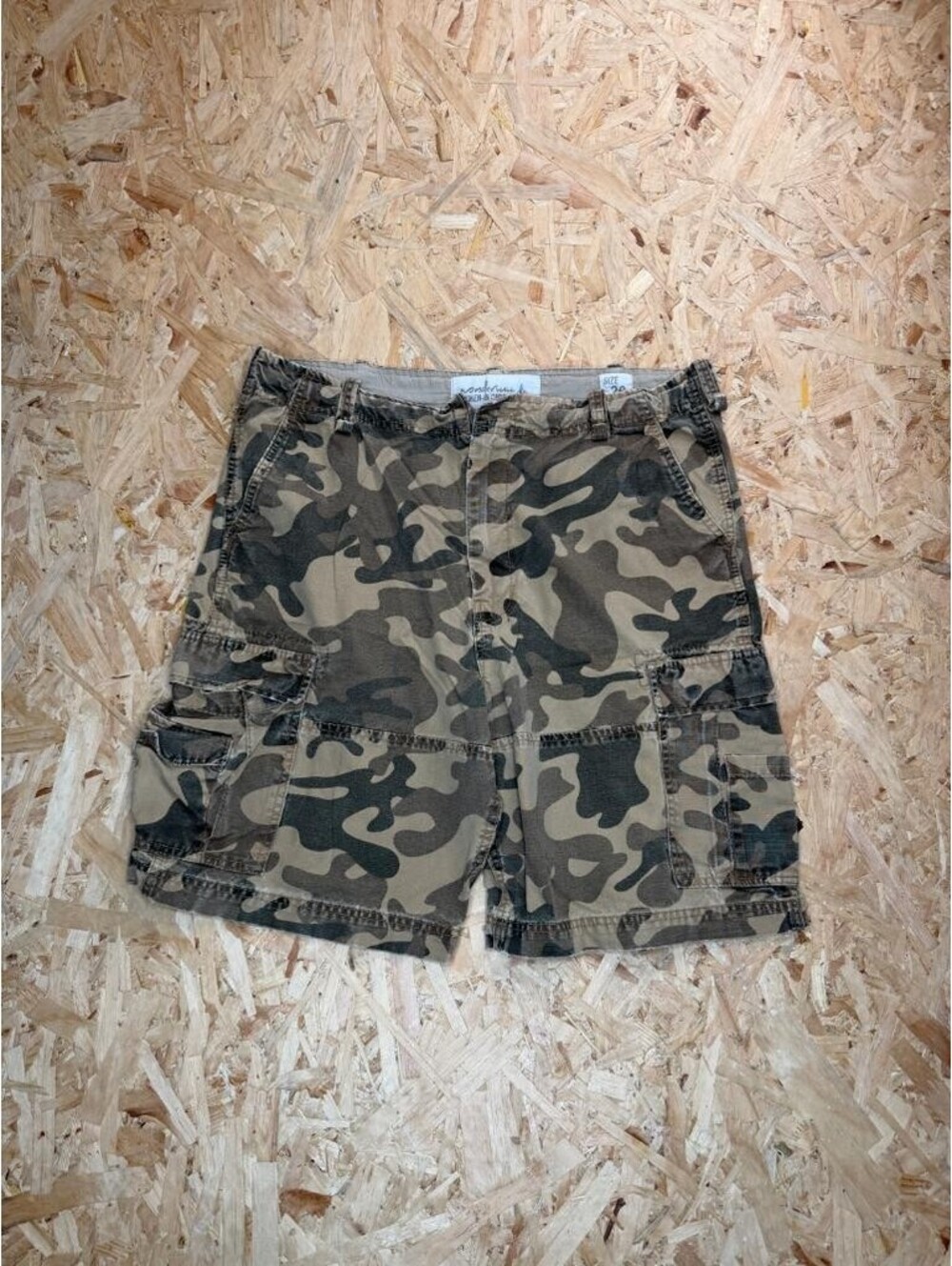 Wonderwall Broken-In Cargo Shorts Boys Size 20 Camouflage Green Brown Cotton